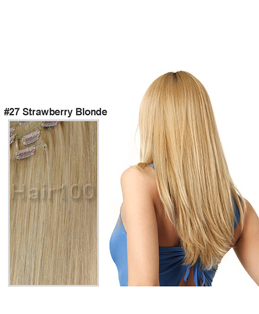 human hair extensions strawberry blonde clip in