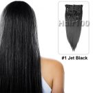 Clip in Hair  Extensions  -- # 01  Jet Black - Image 2