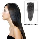 Clip in Hair Extensions - #1B Natural Black - Image 2