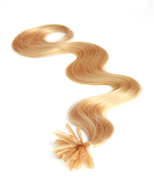 nail tip body wave pre bonded hair extensions medium blonde