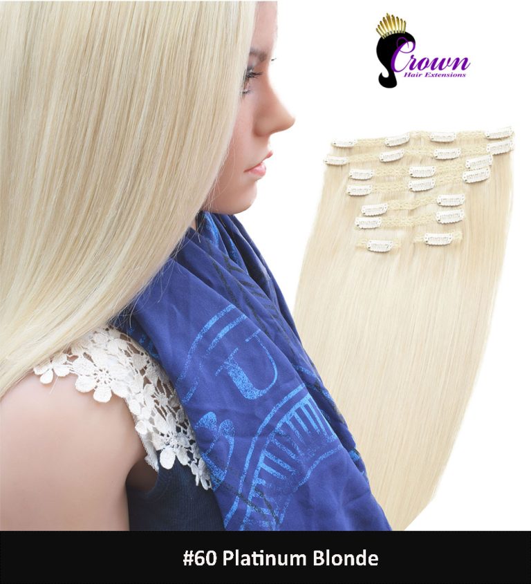 Clip in Hair Extensions - #60 Platinum Blonde