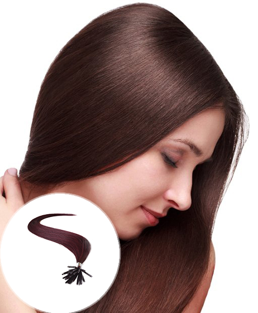 stick tip pre bonded hair extensions Dark Wine