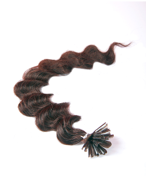 deep wave pre bonded hair extensions chocolate brown