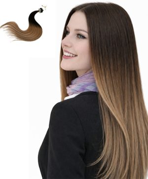 Micro Loop Ring Hair #Ombre 2 to 12 Dark Brown to Light Golden Brown