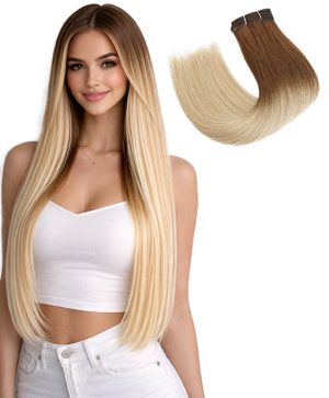 Human Hair Weaves --- Ombre 6 to 20 Brown to Blonde