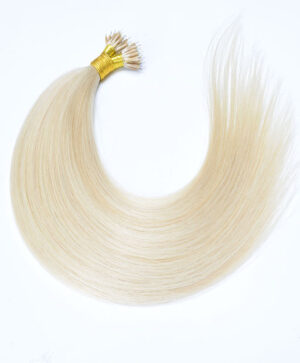 Nano ring hair extensions platinum blonde