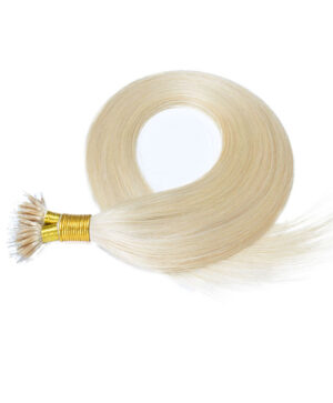 Nano ring hair extensions bleach blonde