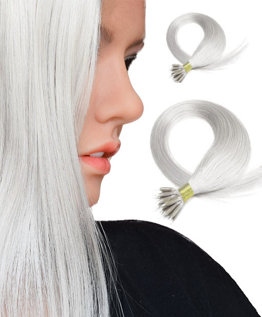 Hair100 - Nano Hair extensions -Silver Grey